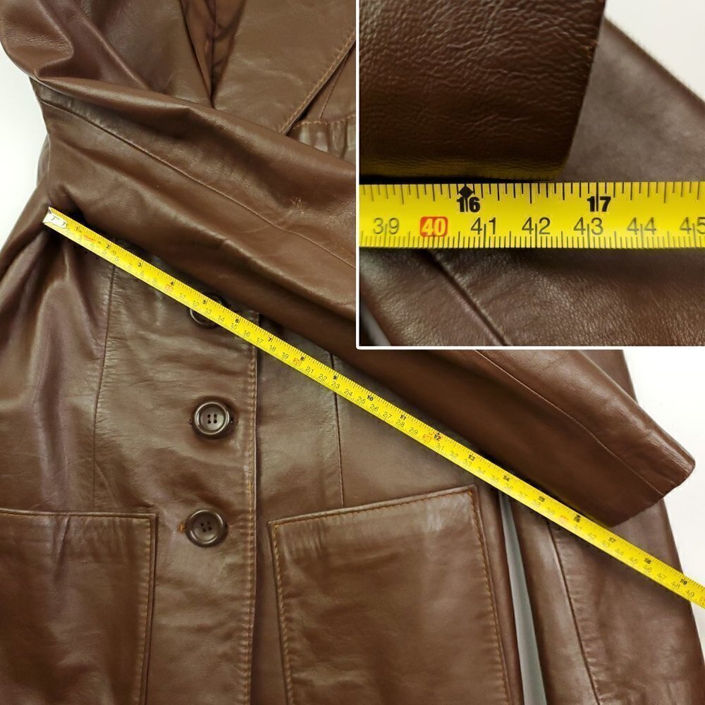 Echtes Leder Futter Leather Jacket Vintage 1970s Germany Women 38 EU (Small US) - Picture 9 of 15